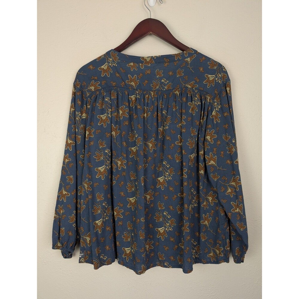 Toad&Co Women's Navy Blue Long Sleeve Floral-Petal Print Top - Picture 8 of 12